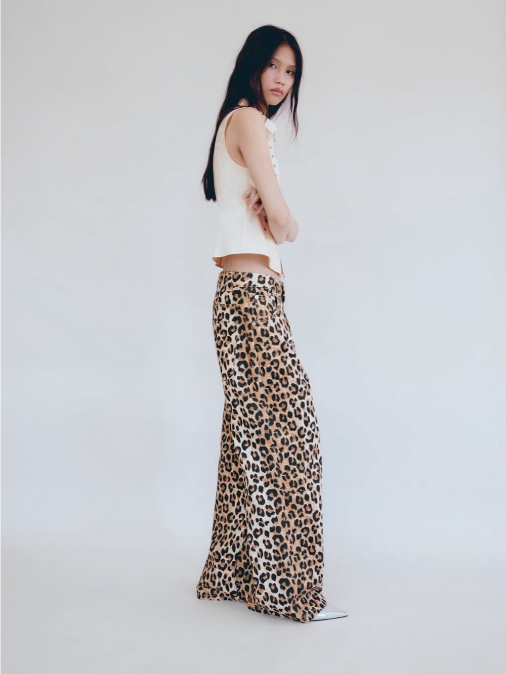 MNG• NWT Leopard Print Wide Leg Pants - Brown/Tan